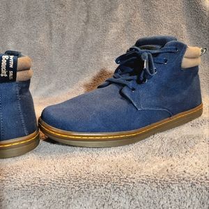 DR. MARTENS Maelly Navy Blue Padded Collar Canvas Ankle Boots Size 13